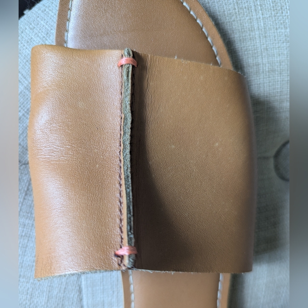 Gap Leather Slides/Sandals In Cognac - Size 7.5 - Picture 4 of 6